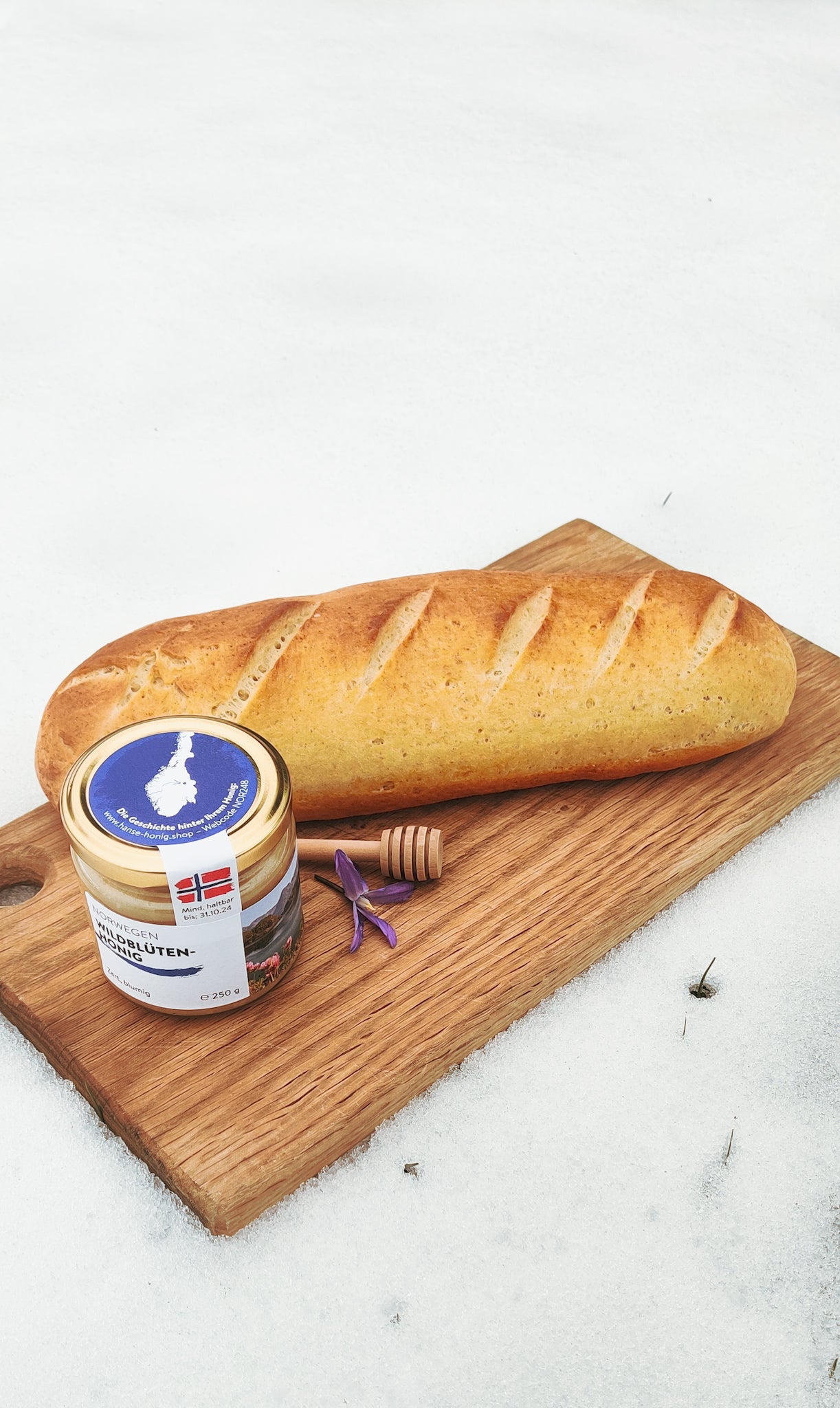 Brioche-Baguette mit Norwegischem Wildblütenhonig