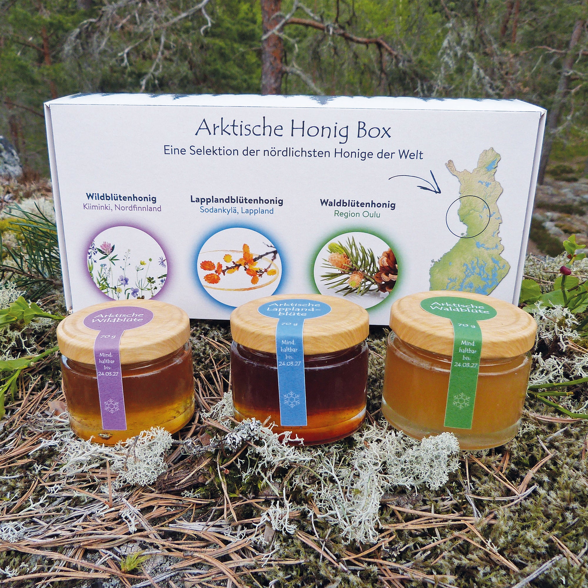 Arctic honey set of 4 in an elegant Nordic box design