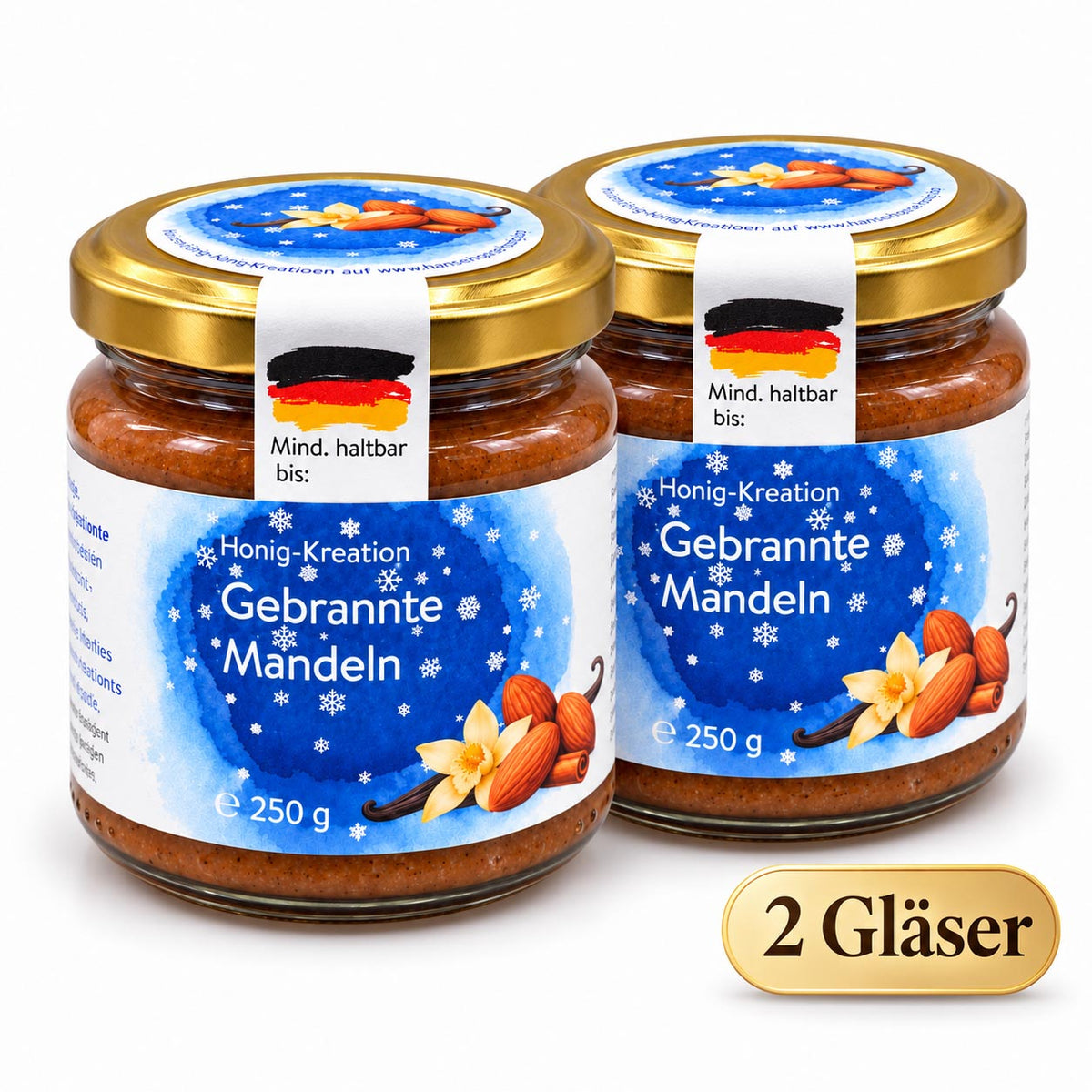 Winterhonig: Gebrannte Mandeln mit Mandelmus, Bourbon-Vanille & Ceylon-Zimt