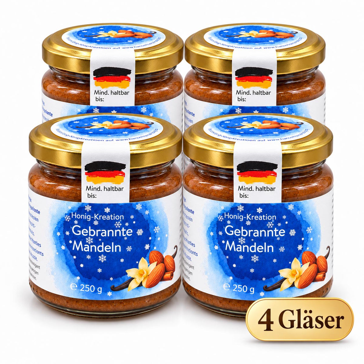 Winterhonig: Gebrannte Mandeln mit Mandelmus, Bourbon-Vanille & Ceylon-Zimt