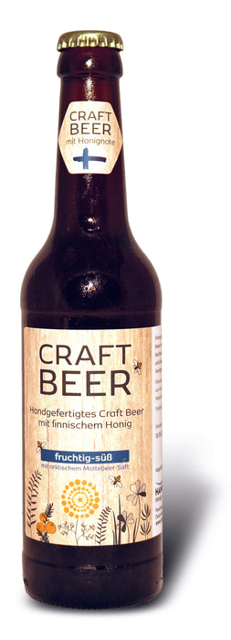 Handgefertigtes Craft Beer mit finnischem Honig (fruchtig-süß mit arktischem Moltebeer-Saft) - hanse-honig.shop